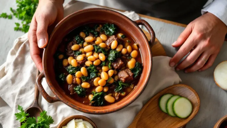 O truque secreto para um guisado de carne com feijão e couves perfeito e aveludado
